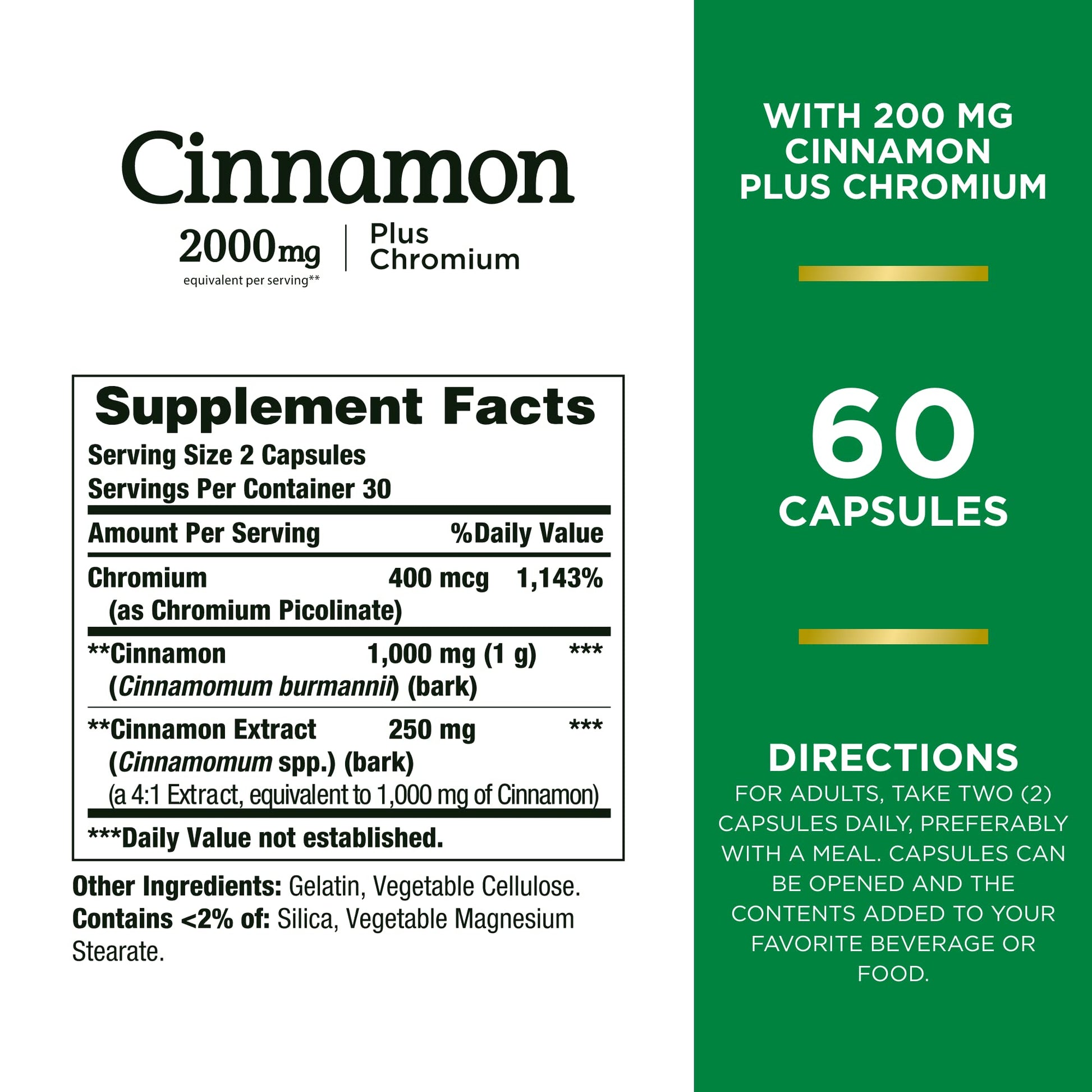 CINNAMON+CHROM 2000MG CAP 60CT NAT BNTY