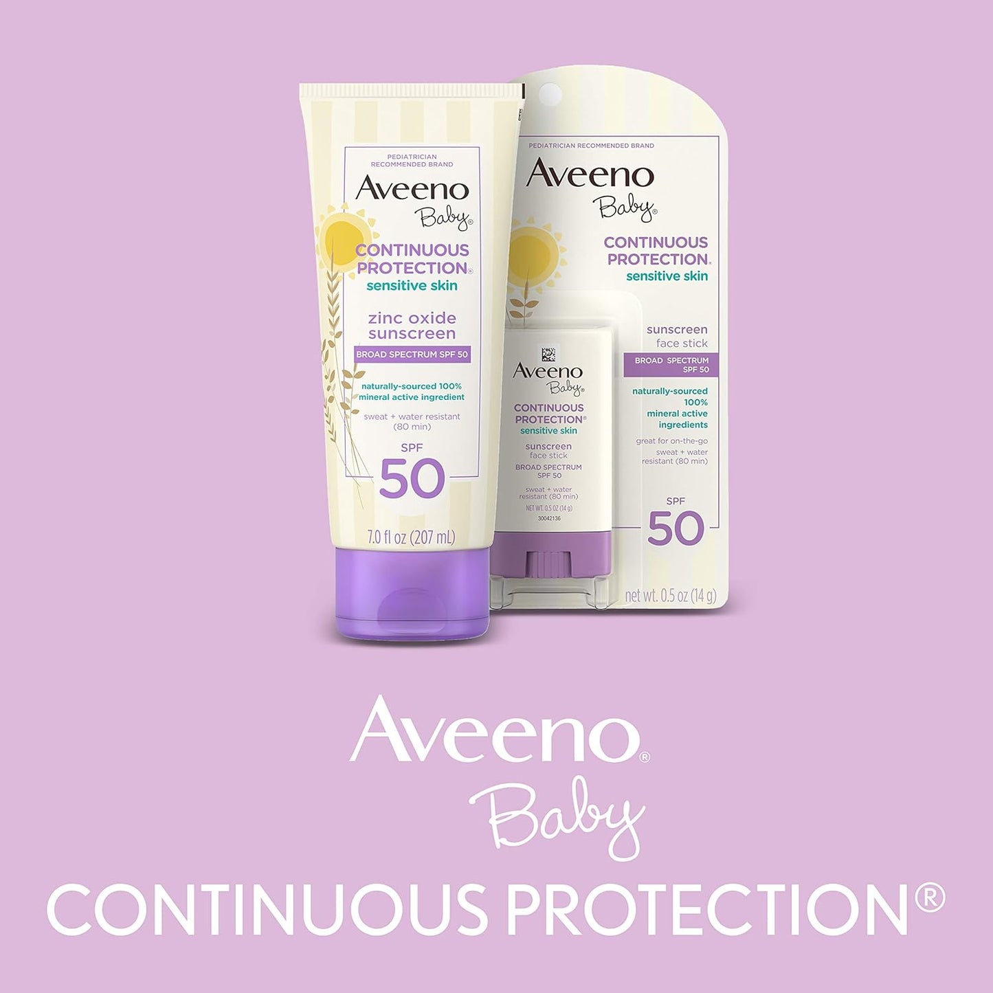 AVEENO BABY CONT PROT ZINC SPF50 LOT 3OZ