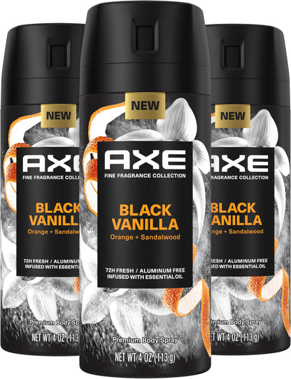 AXE BODY SPRAY BLACK VANILLA AER 2.9OZ
