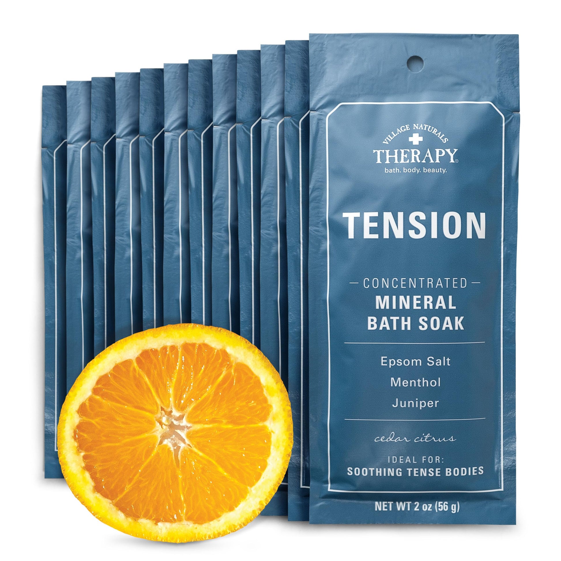 Village Nat. Mineral Bath Soak Tension Cedar Citrus 20oz