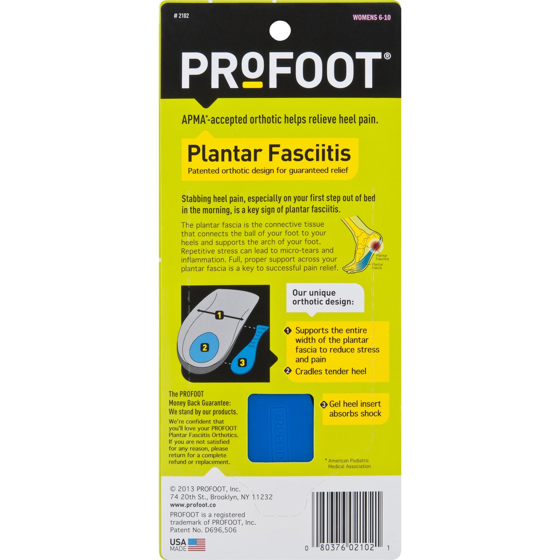 PLANTAR FASCIITIS ORTHOTIC PD WMN