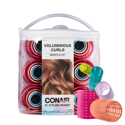 CONAIR Retro Glam Curls Lift & Volume Large Heatless Hair Roller Set, 9 count
