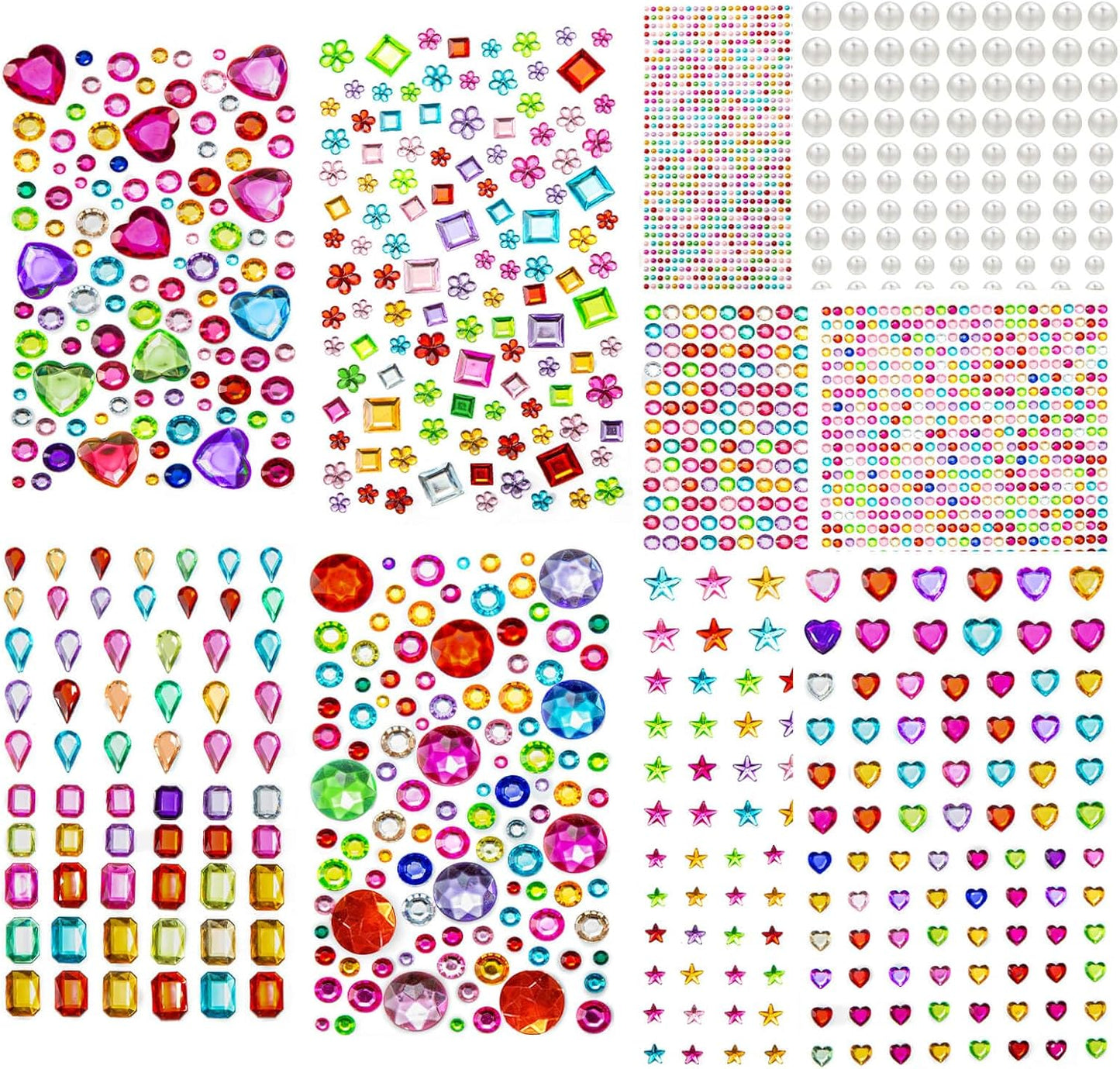 ArtSkills Self-Stick Jumbo Adhesive Gemstones - Assorted Colors, 28 count