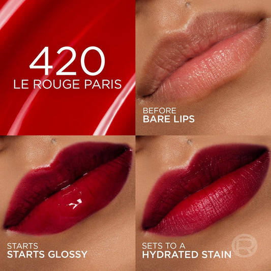 L'ORÉAL PARIS Hyaluron Tint Lip Stain Serum, 420 Le Rouge Paris