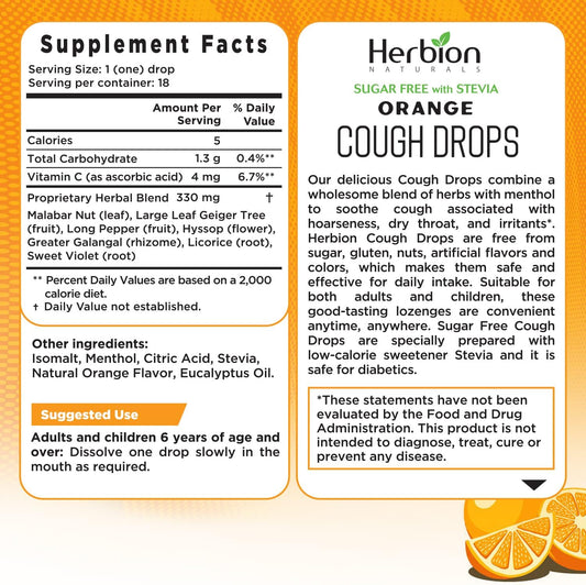 HERBION NATURALS COUGH DROPS,CHERRY