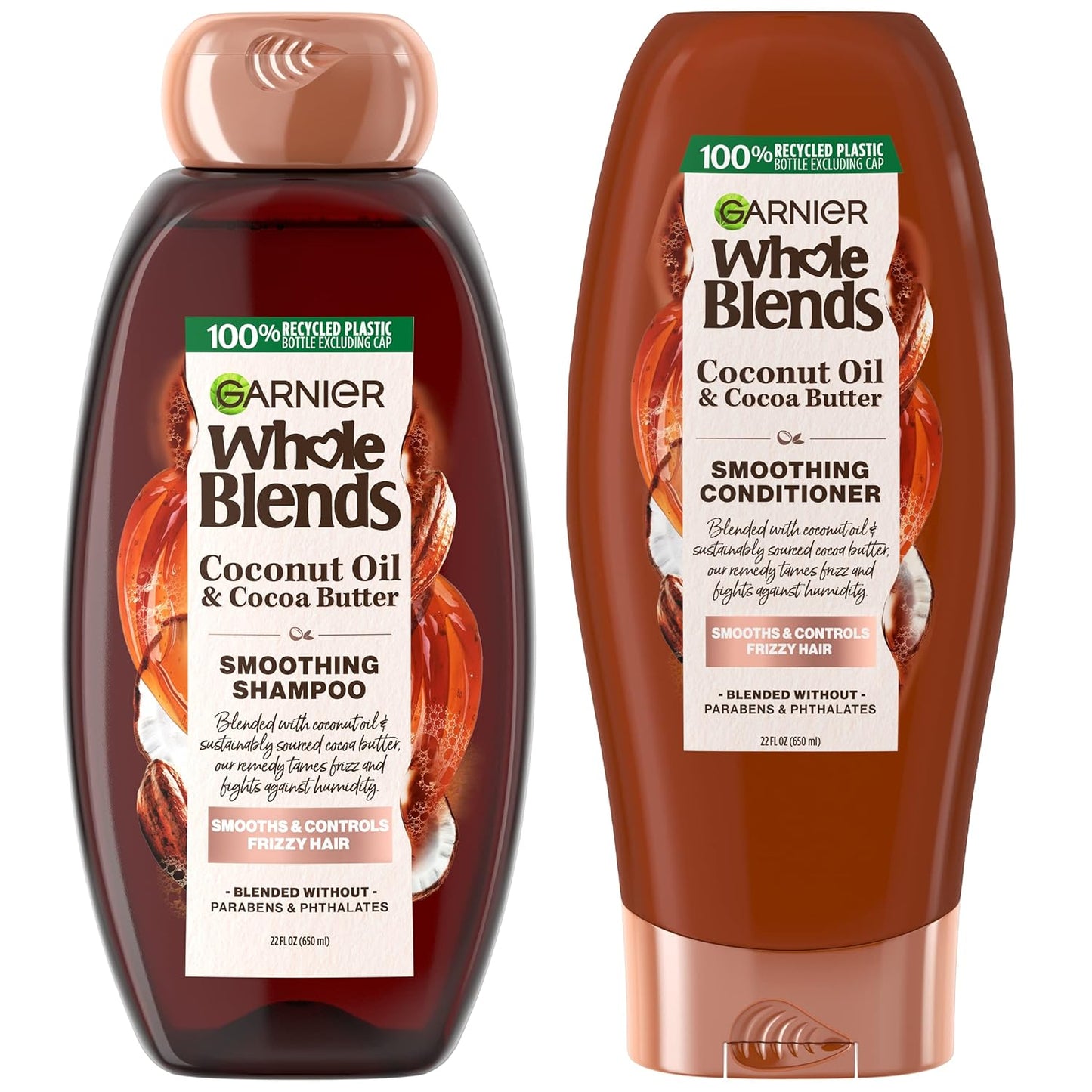 Garnier Whole Blends Smoothing Shampoo with Coconut Oil & Cocoa Butter, 12.5 oz