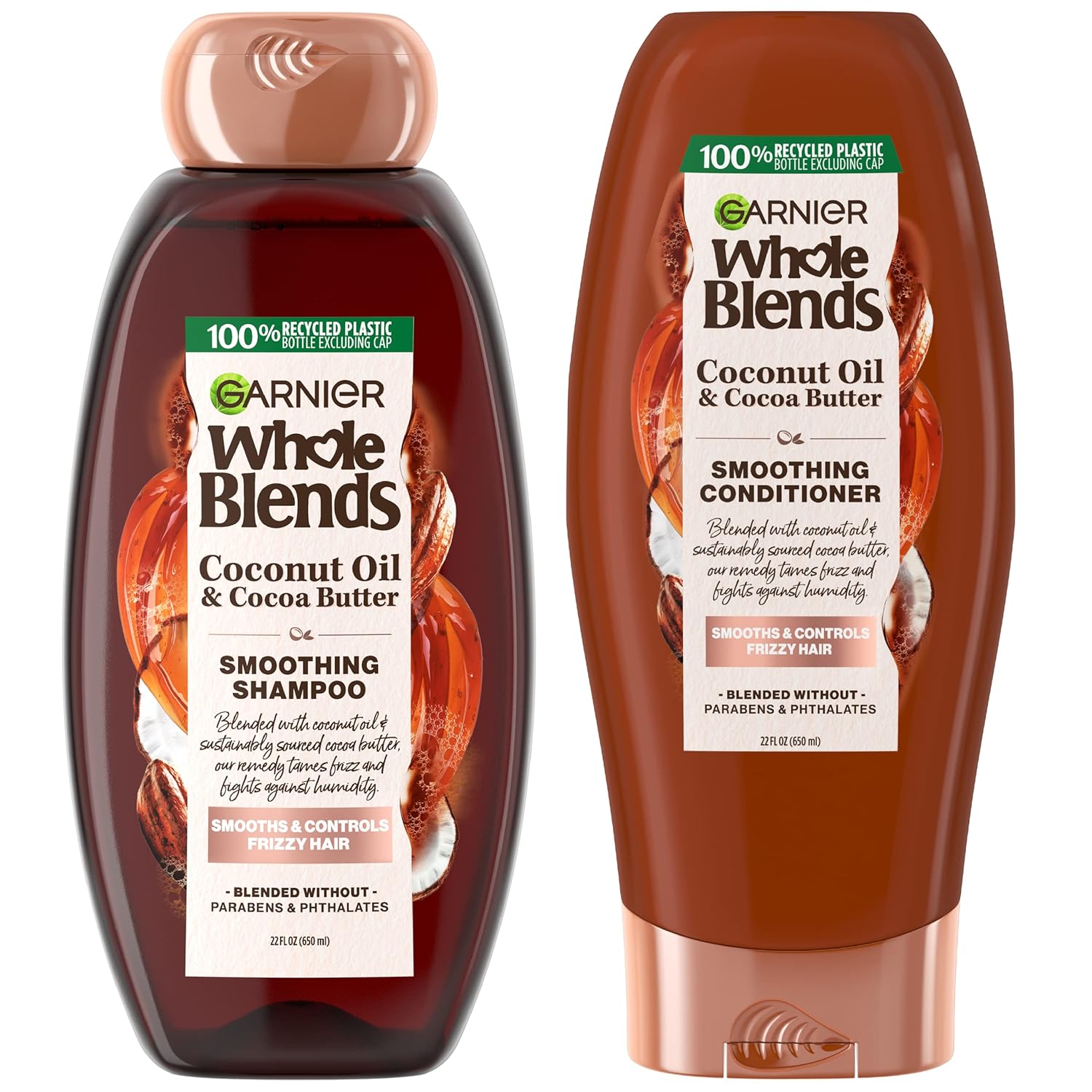Garnier Whole Blends Smoothing Shampoo with Coconut Oil & Cocoa Butter, 12.5 oz