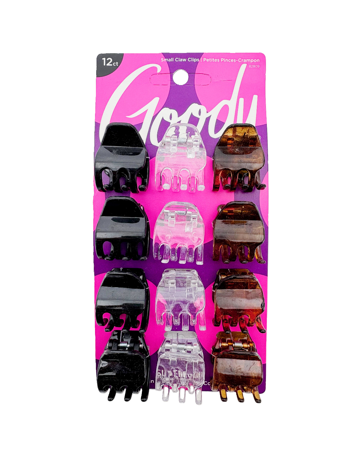 Goody #82809 Half Claw Clips Small 12 Count (6in)