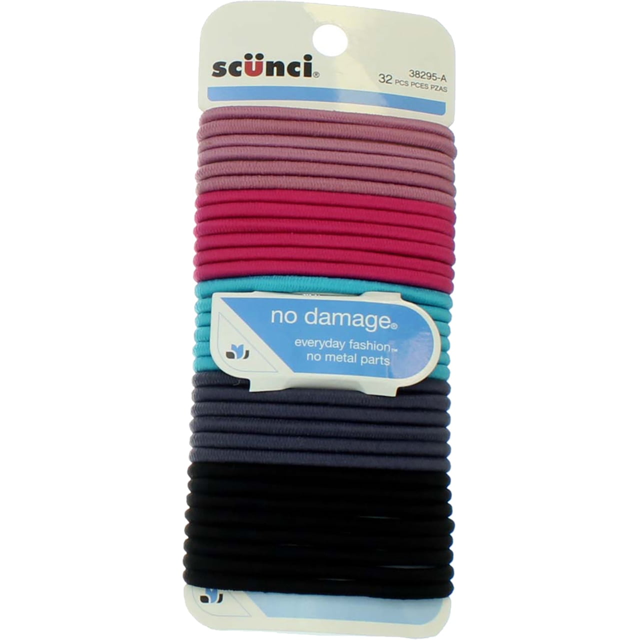 Scünci No Damage Hair Elastics Medium, Natural, Assorted, 18 CT