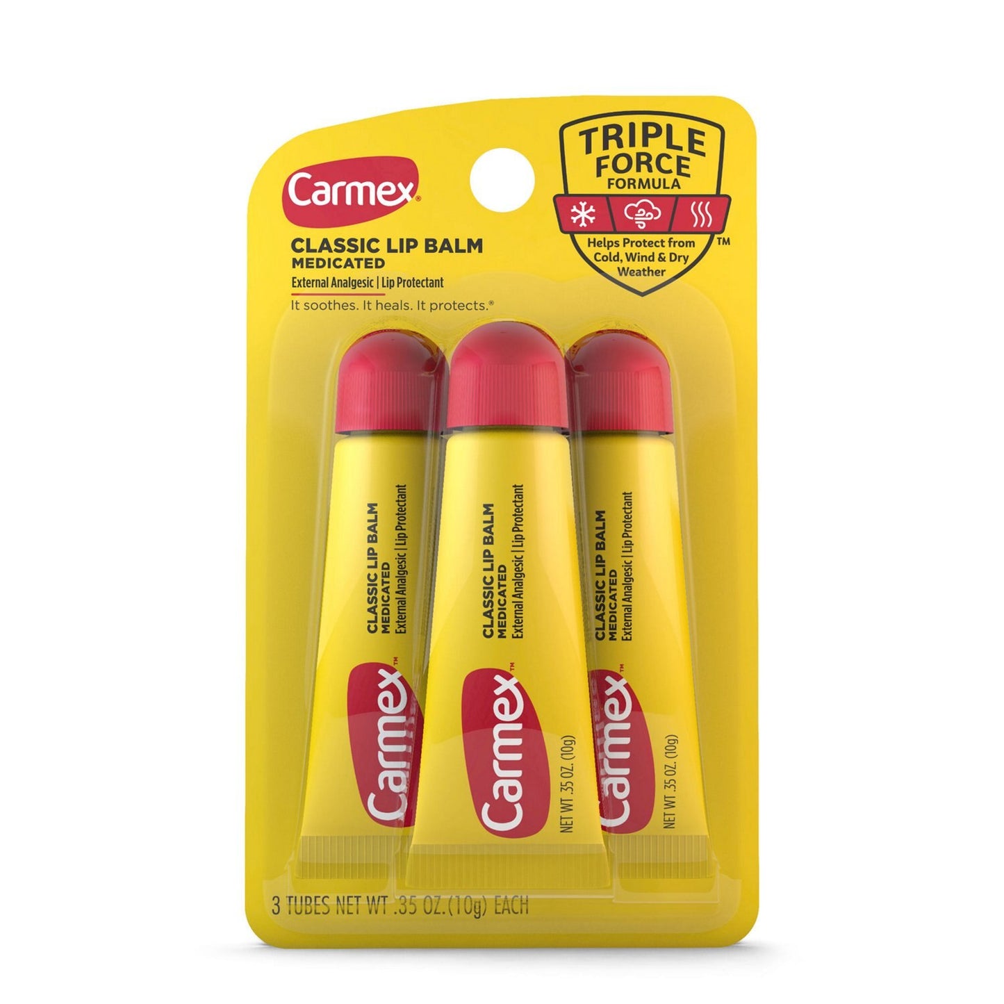 Carmex Lip Balm Tube Classic Medicated 0.35oz 3 Count