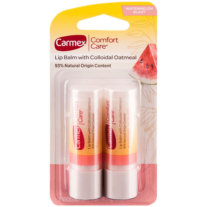 Carmex Lip Balm Stick Comfort Care Watermelon 2 Pack (6in)