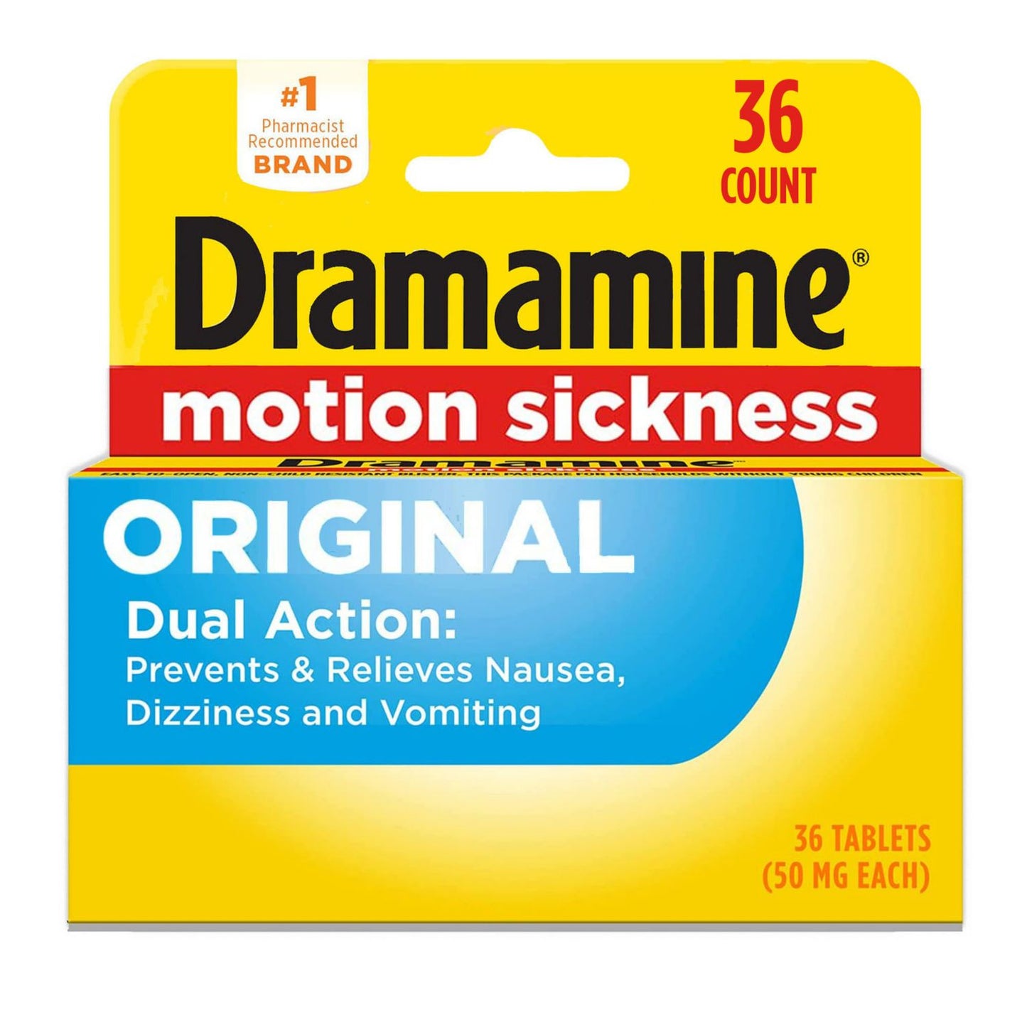 Dramamine Motion Sickness Relief Tablets - Orange, 4 count