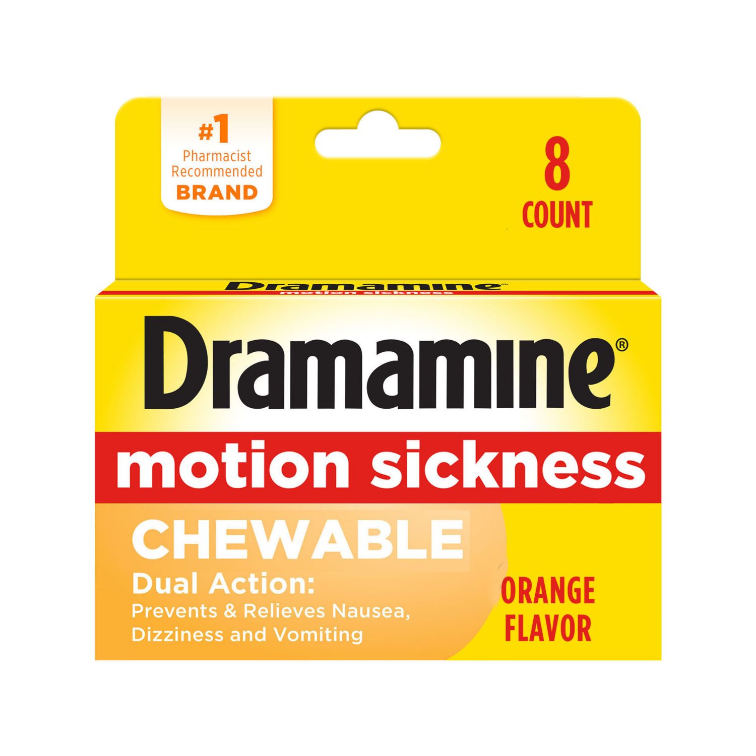 Dramamine Motion Sickness Relief Tablets - Orange, 4 count