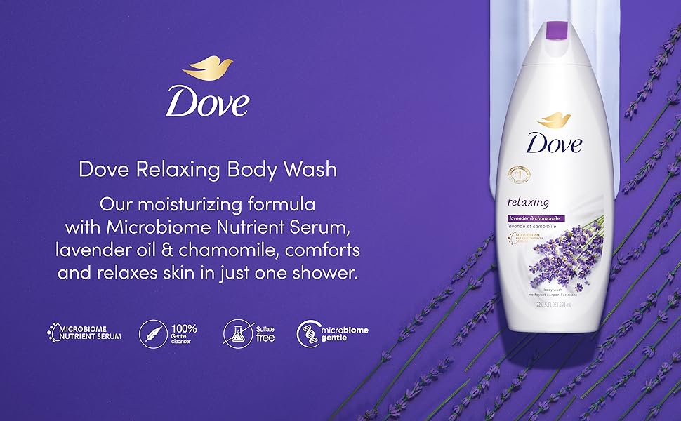 DOVE RELAXING LAVENDER&CHAMOMIL WSH 20OZ