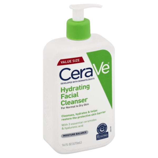 CeraVe Hydrating Facial Cleanser for Normal to Dry Skin, 16 oz