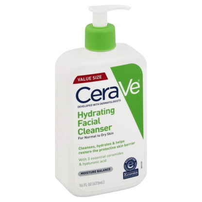 CeraVe Hydrating Facial Cleanser for Normal to Dry Skin, 16 oz