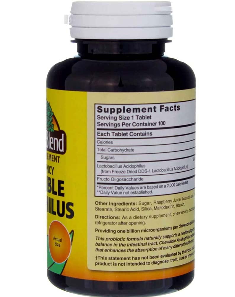 ACIDOPHILUS CHEW RASP 100CT NAT BLEND