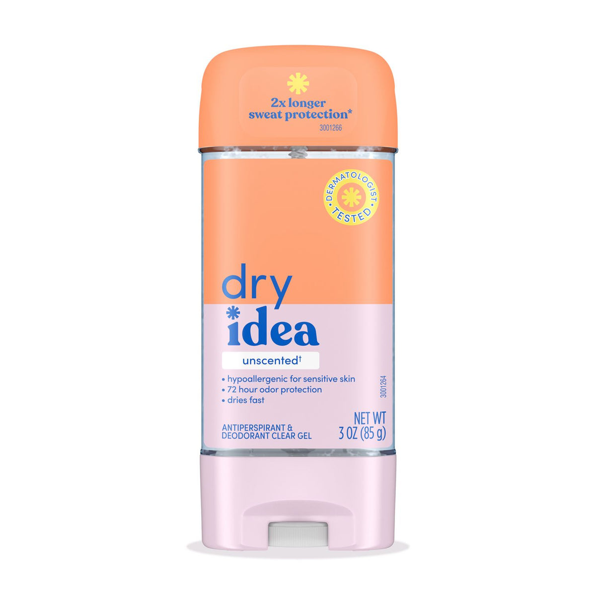 Dry Idea Deodorant 3oz Gel Stick Unscented Antiperspirant
