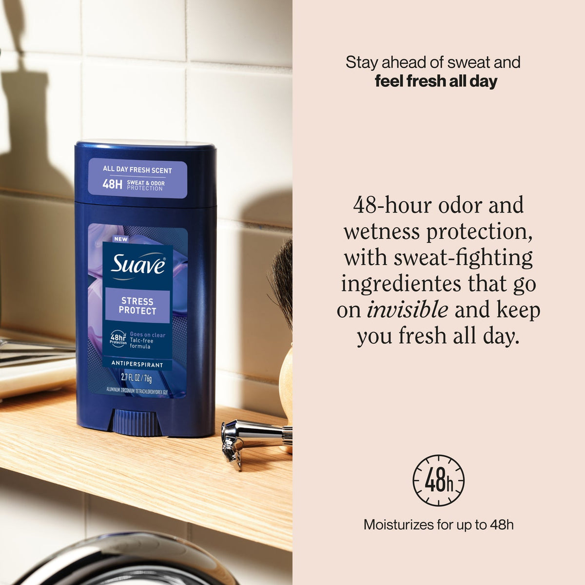 Suave Mens Deodorant 2.7oz 48Hr Stress Protect