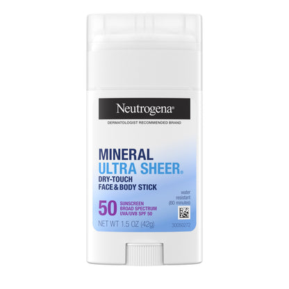 Neutrogena Ultra Sheer Spf#50 Mineral Face/Body Stick 1.5oz