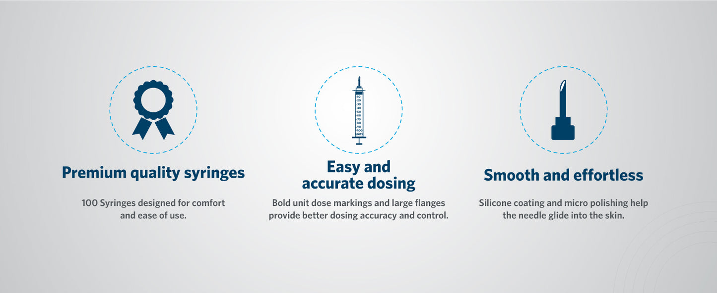 ULTICARE SYRINGE 1/2" 30GX1/2CC 100CT