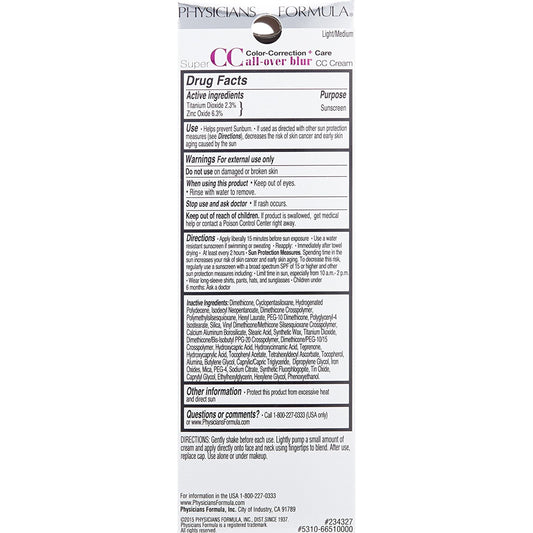 Physicians Formula Super CC+ Color-Correction + Care Cream SPF 30 - Light/Medium