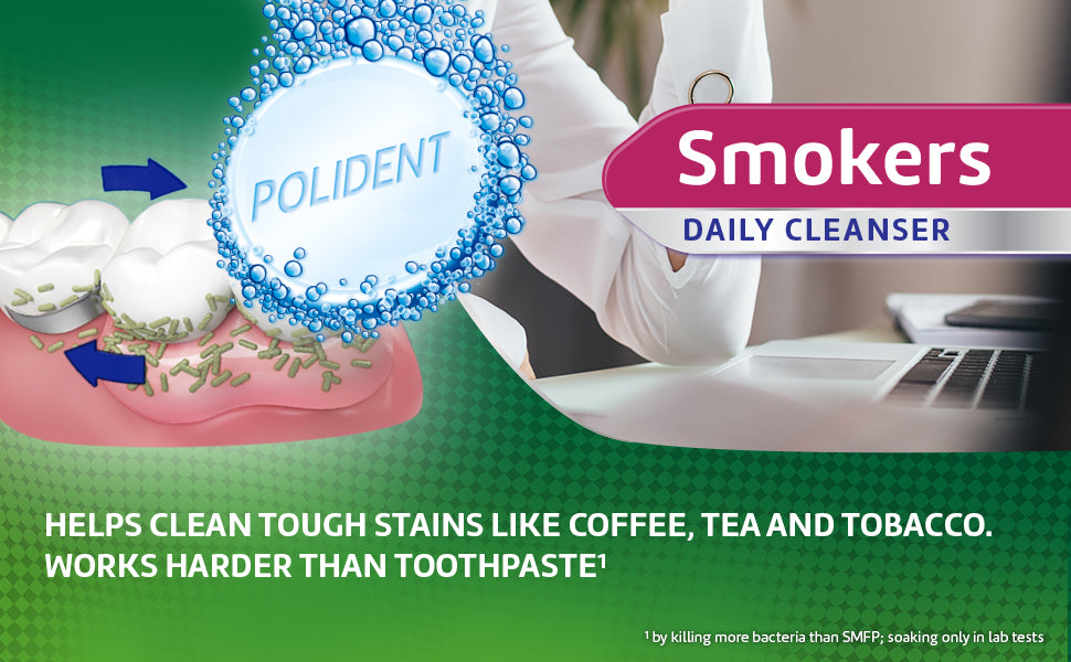 POLIDENT SMOKERS TB 84 TRP MNT