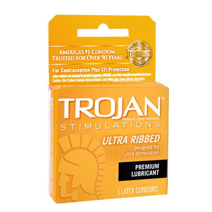 TROJAN ULTRA RIBBED CM 3 PREMIUM