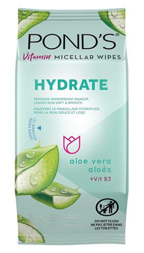 Ponds Hydrate Makeup Remover Wipes 25 Ct Vitamin Micellar