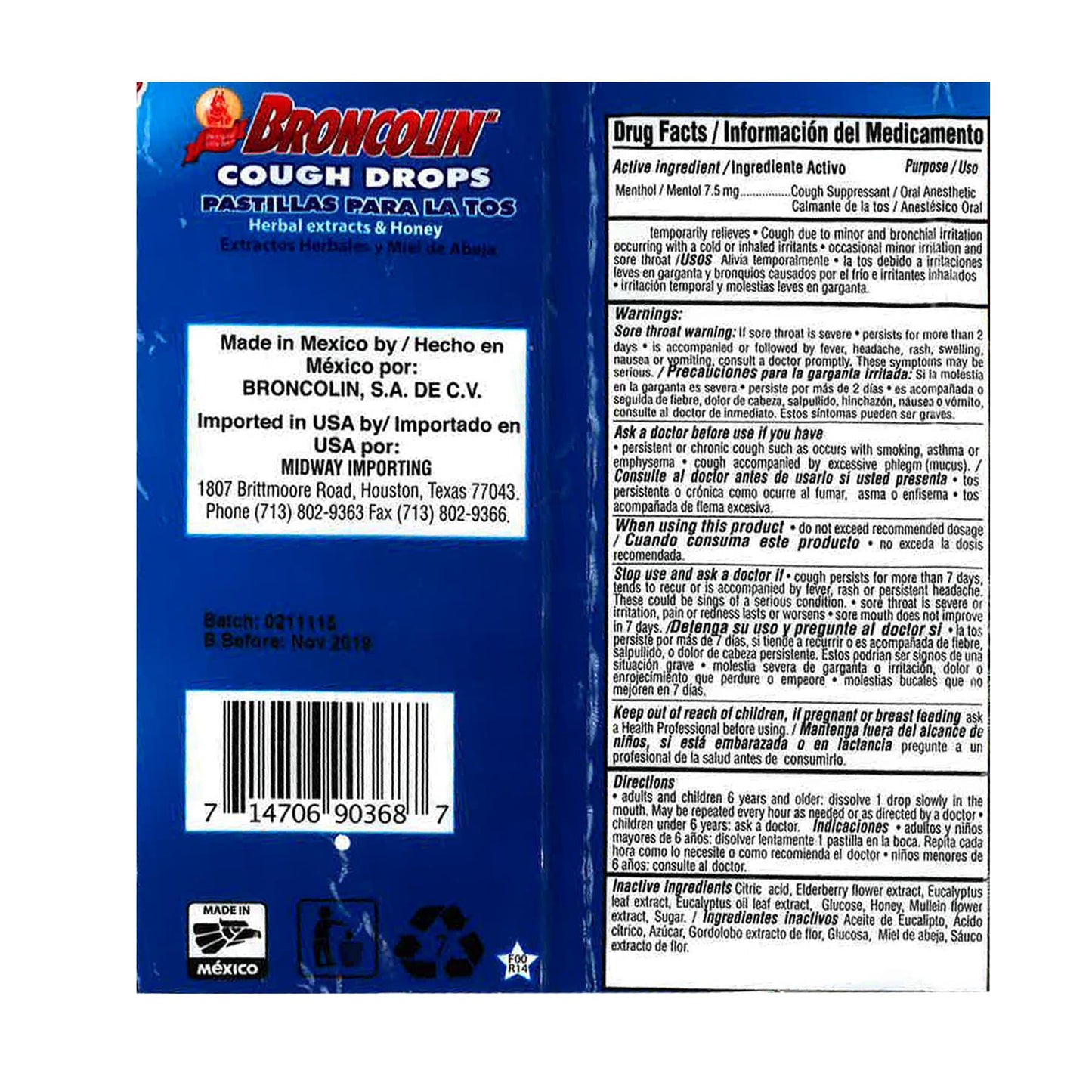 BRONCOLIN DROPS          1.4 OZ