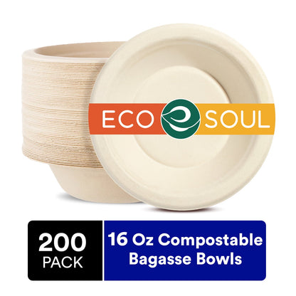 ECO SOUL ROUND BOWLS,16 OZ,BAGASSE