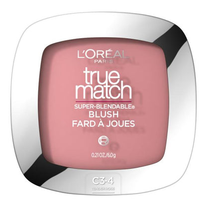 L'ORÉAL PARIS True Match Super-Blendable Blush, Soft Powder Texture, C3-4 Tender Rose, 0.21 oz.