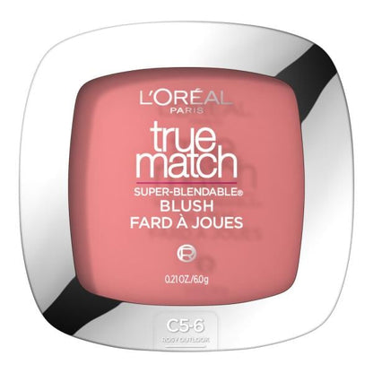 L'ORÉAL PARIS True Match Super-Blendable Blush, Soft Powder Texture, C5-6 Rosy Outlook, 0.21 oz.