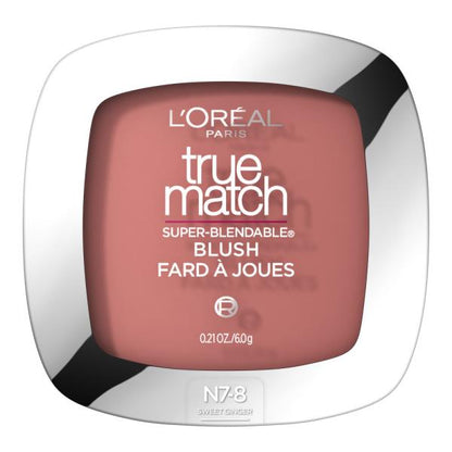 L'ORÉAL PARIS True Match Super-Blendable Blush, Soft Powder Texture, N7-8 Sweet Ginger, 0.21 oz.