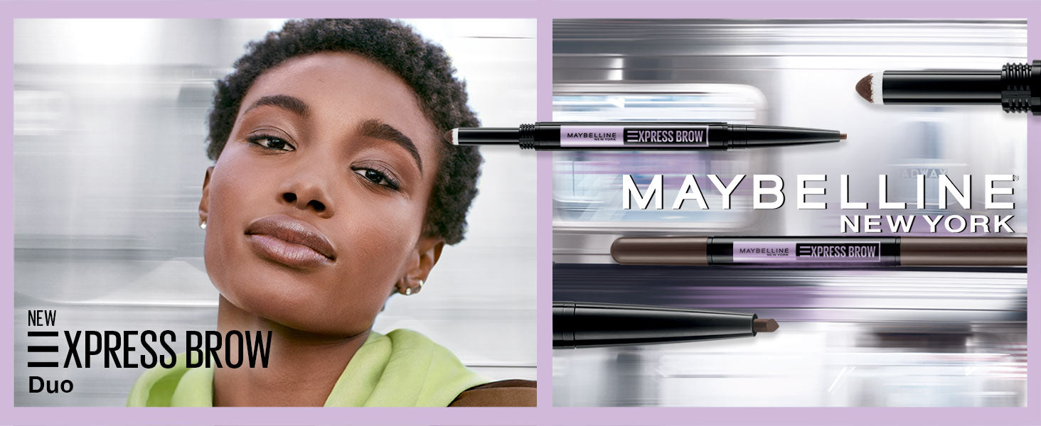 MAYBELLINE New York Express Brow Duo 2-in-1 Pencil and Powder, Blonde, 0.02 oz