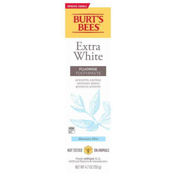 Burts Bees Toothpaste Extra White 4.7oz Mountain Mint