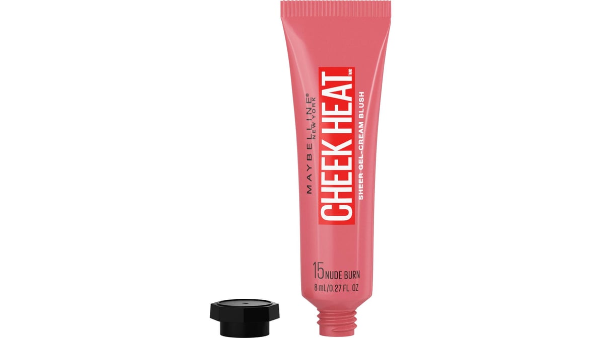 MAYBELLINE New York Cheek Heat Gel-Cream Blush, 015 Nude Burn, 0.27 oz