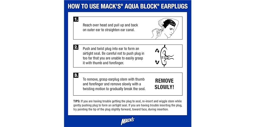 MACKS AQUABLOCK EARPLUGS 2EA