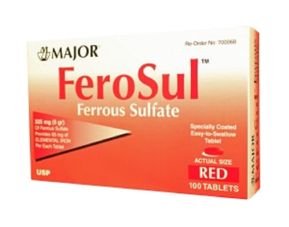 FERROUS SULFATE 325 MG RED TAB 100 BP