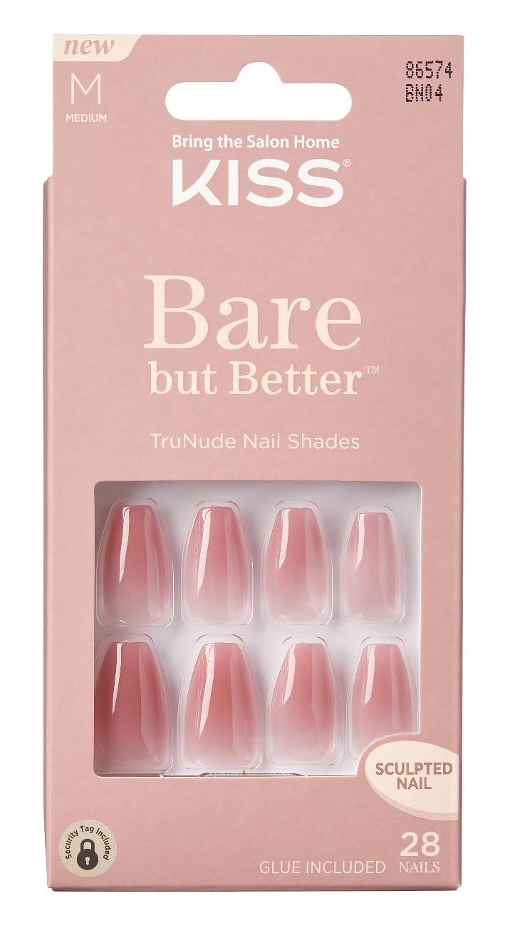 Kiss Bare But Better Nails 28 Count Medium Length Rose
