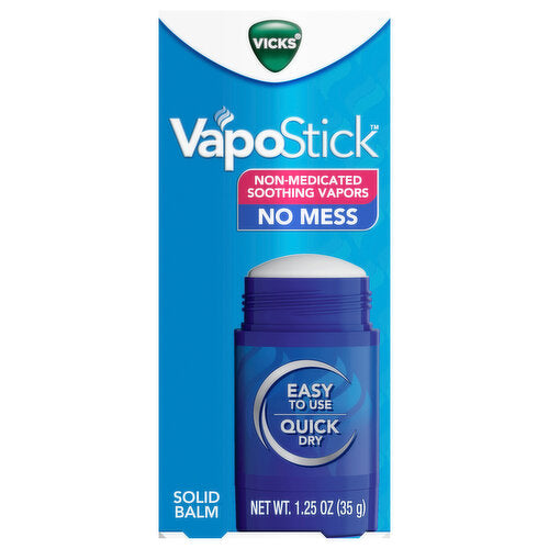 Vicks Vapostick Solid Balm No Mess Soothing Vapors 1.25oz