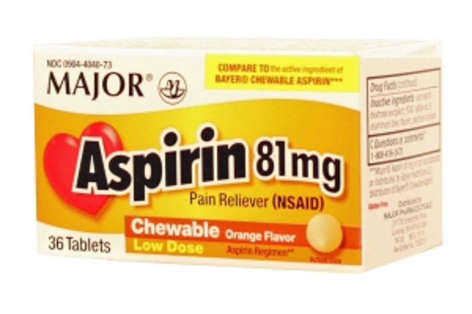 LDR ASPIRIN CW 81MG 36 ORN