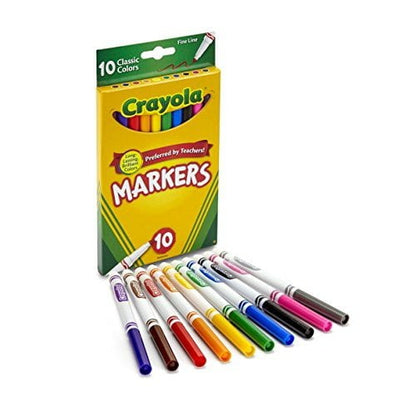 Crayola Fine Line Markers - Classic Colors, 10 count