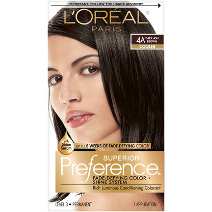 L'ORÉAL PARIS Excellence Triple Protection Permanent Hair Color, 4A Dark Ash Brown, 6.3 fl. oz.