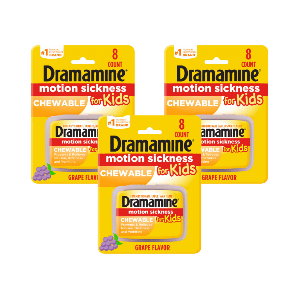 DRAMAMINE KIDS D/F GRAPE CHW 8CT