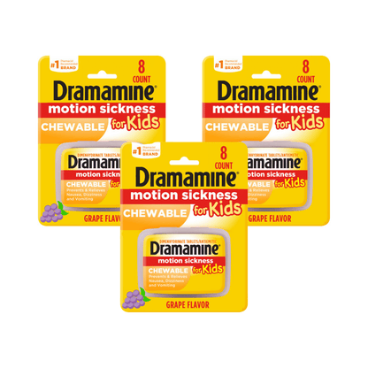 DRAMAMINE KIDS D/F GRAPE CHW 8CT
