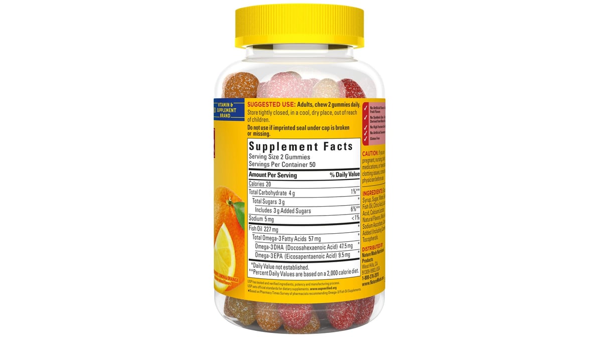 FISH OIL 222MG GUMMIE 90CT NAT MADE
