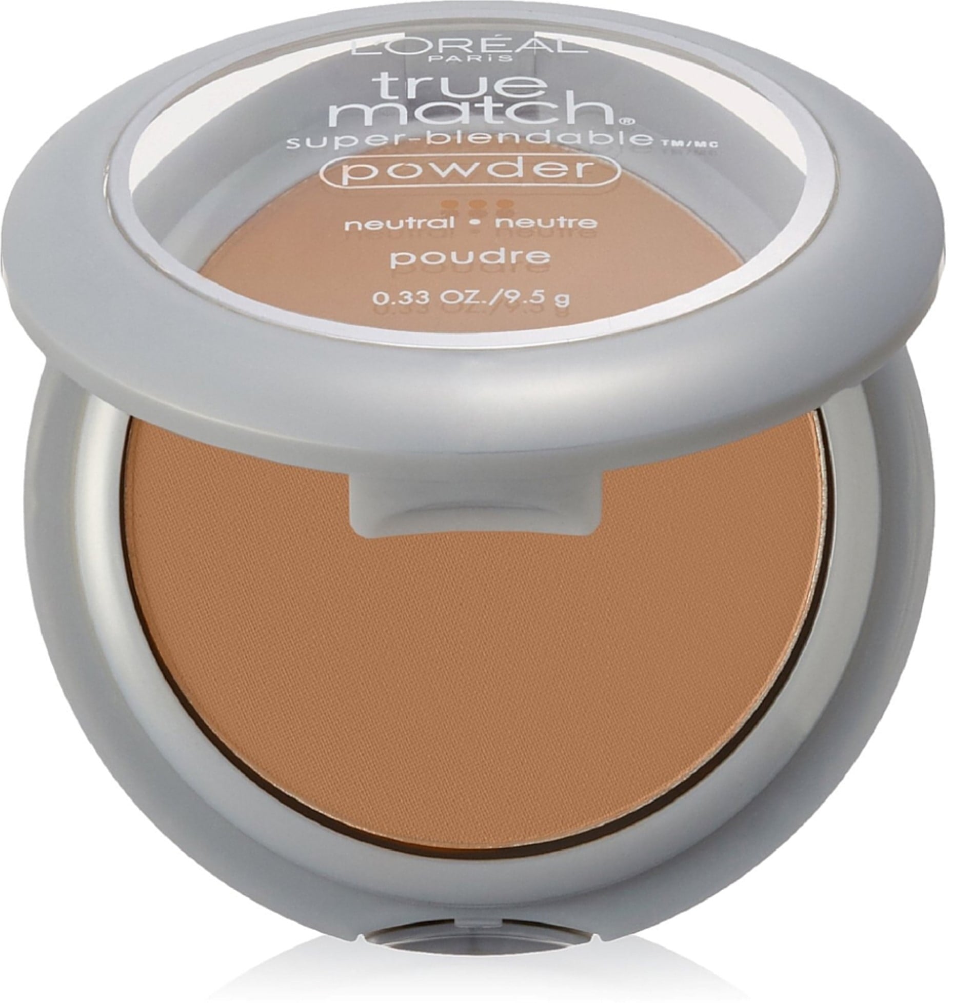L'ORÉAL PARIS True Match Super-Blendable Oil Free Makeup Powder, C7 Nut Brown, 0.33 oz.