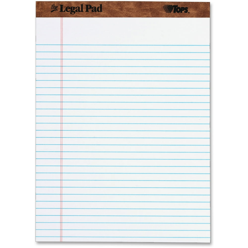 TOPS™ The Legal Pad Writing Pads, Legal Rule, White Paper, 50 Sheets, 3 Pack