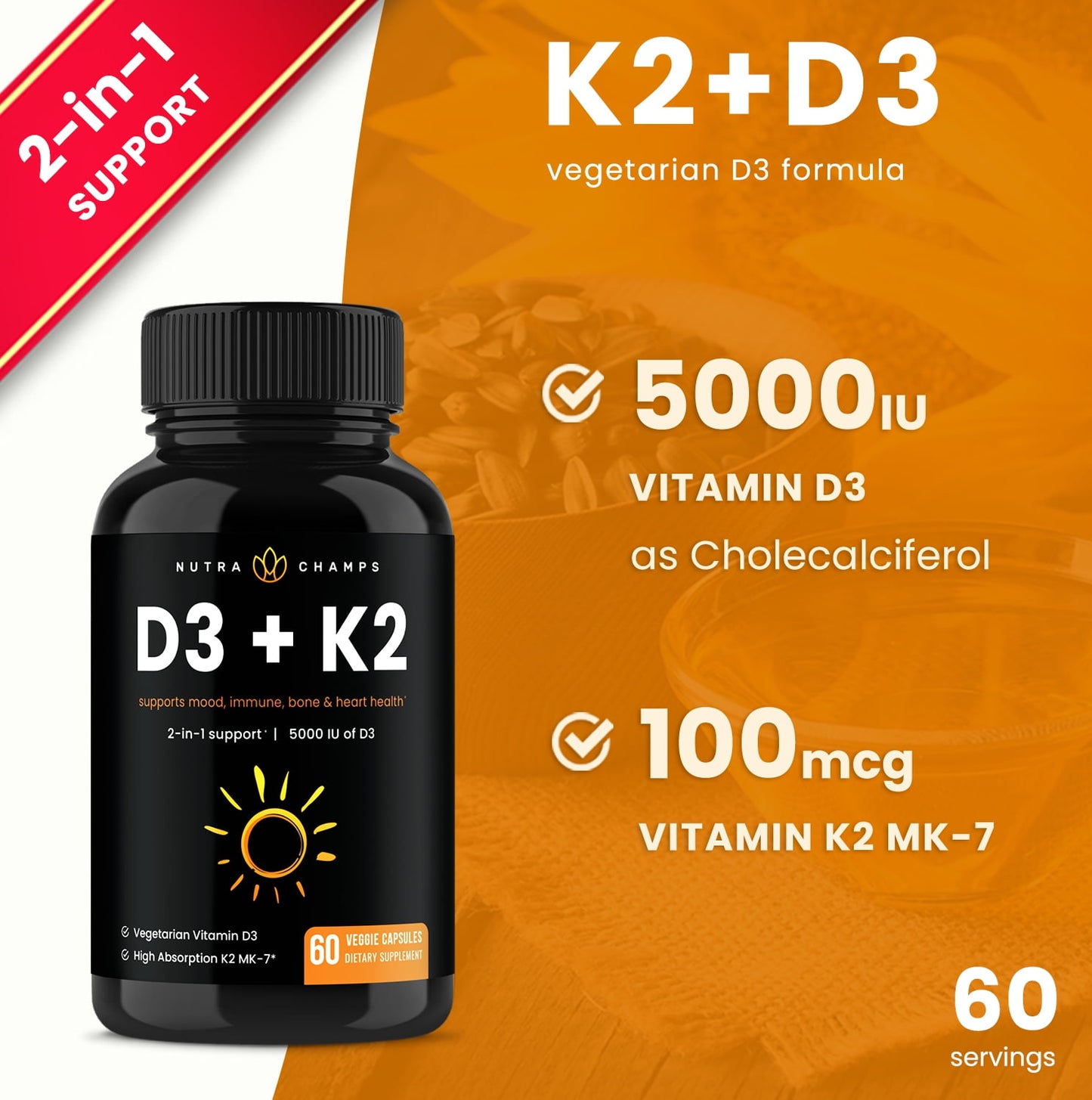 NM VITAMIN D3+K2 GC100-125MCG 30